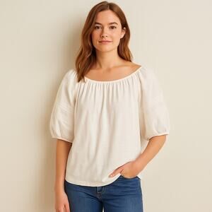 Women's DRAPER JAMES RSVP™ SZ XS Embroidered Pintuck Top